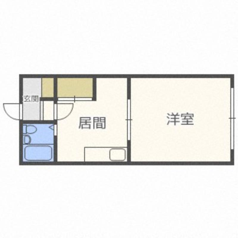 リヴィエール64(1DK/1階)の間取り写真
