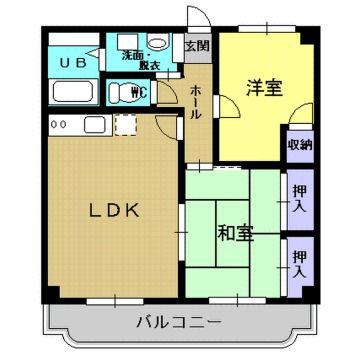 クリアライト小池(2LDK/3階)の間取り写真