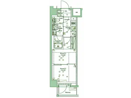 シーフォルム川崎池田(2K/2階)の間取り写真