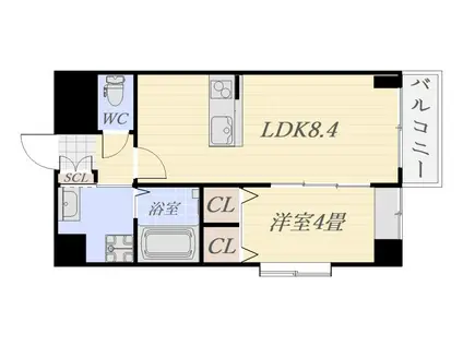 ラルーチェ平田橋(1LDK/6階)の間取り写真