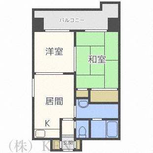 アームズ美術館通I(2DK/3階)の間取り写真