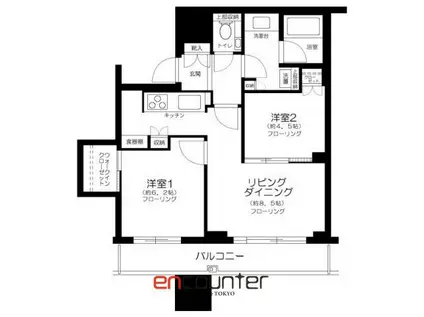 CAPITAL GATE PLACE THE TOWER(2LDK/5階)の間取り写真