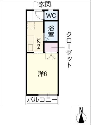 第1ハイツタマキ(1K/1階)の間取り写真