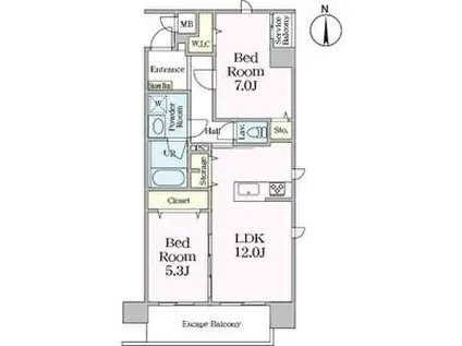 フォレストスクエア六番(2LDK/5階)の間取り写真