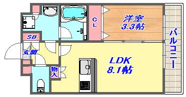 アーバネックス神戸六甲(1DK/5階)の間取り写真