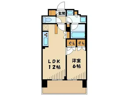 BLESS宮崎台(1LDK/12階)の間取り写真