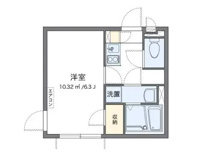 レオネクストルミネスI(1K/3階)の間取り写真