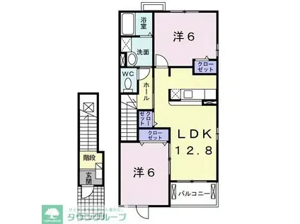 ピュア・キャッスルIV(2LDK/2階)の間取り写真