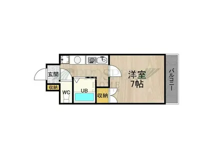 パークモダン高井田(1K/5階)の間取り写真