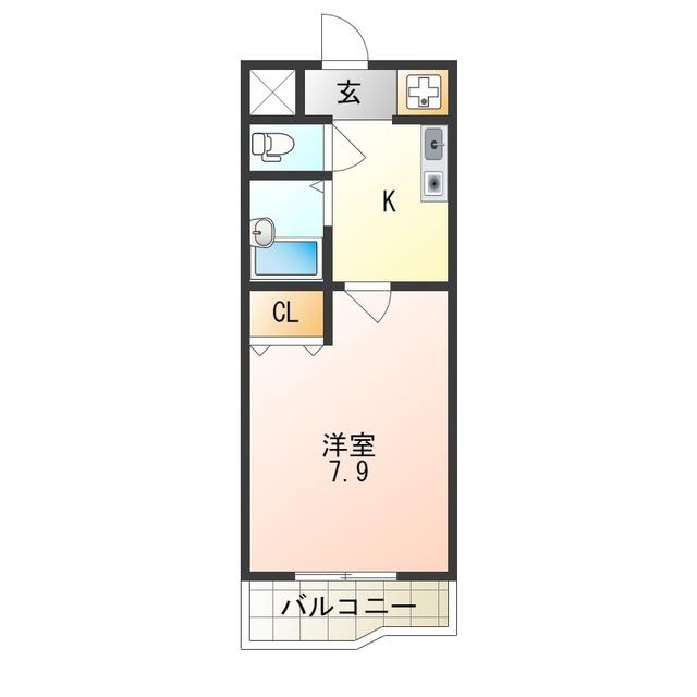 ラフィーネ北島(1K/3階)の間取り写真