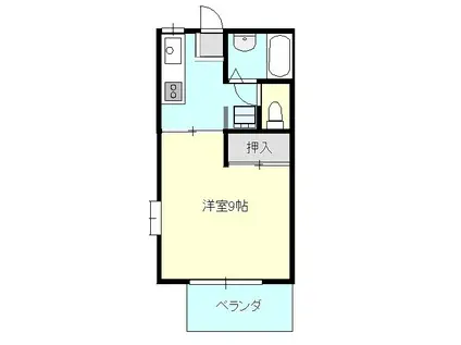 エーデルハイム参番館(1K/1階)の間取り写真