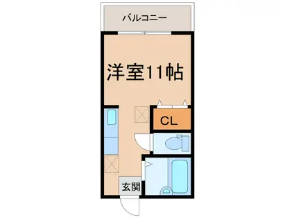 マンションウイング(ワンルーム/3階)の間取り写真
