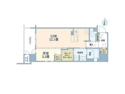 京阪本線 清水五条駅 徒歩5分 11階建 築10年(1LDK/3階)の間取り写真
