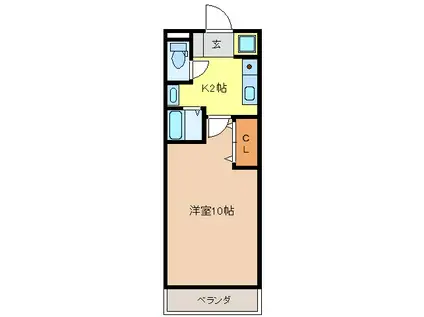 正木マンション(1K/2階)の間取り写真