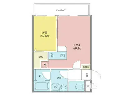 ジュネス千種(1LDK/3階)の間取り写真