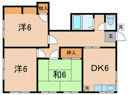 ハイツオギシマ(3DK/2階)の間取り写真