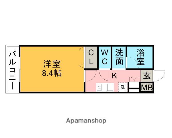 グランディール梶田(1K/2階)の間取り写真