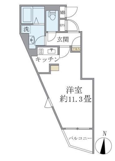 PASEO学芸大学(ワンルーム/3階)の間取り写真