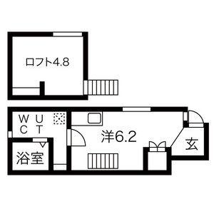 LE COCON稲葉地本通(1SK/1階)の間取り写真
