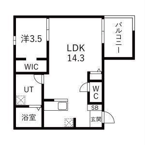 ユニオーネ豊田本町(1LDK/2階)の間取り写真