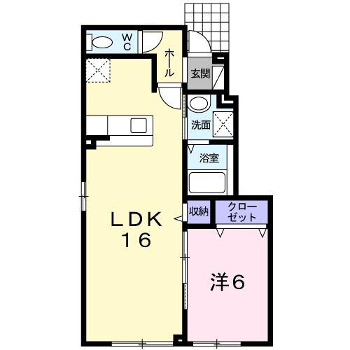 シリウス サウス ウイング(1LDK/1階)の間取り写真