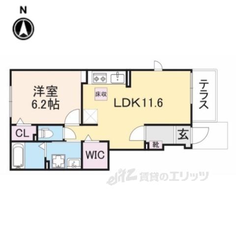 ドルミオークス3(1LDK/1階)の間取り写真