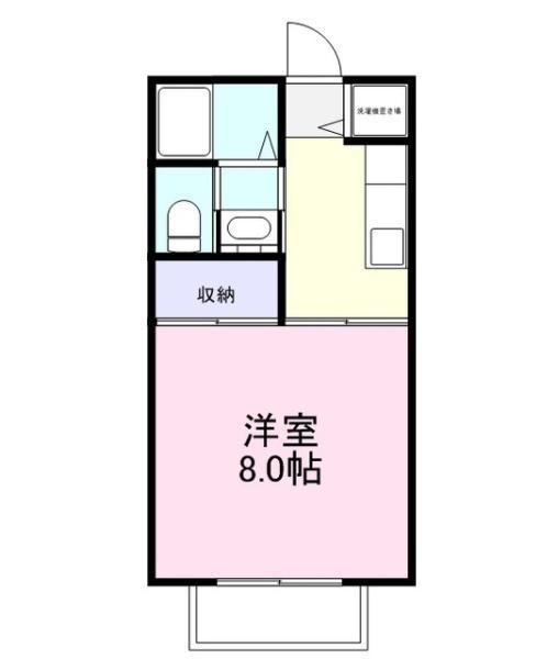 YフラットII(1K/2階)の間取り写真