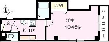 さくらビル(1K/3階)の間取り写真