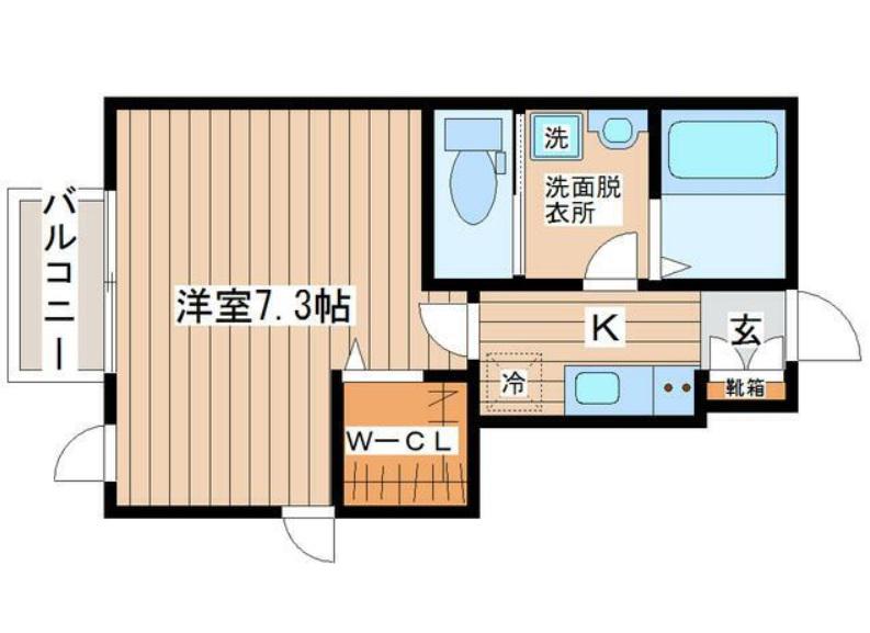 CASA BONITA 泉崎(1K/1階)の間取り写真
