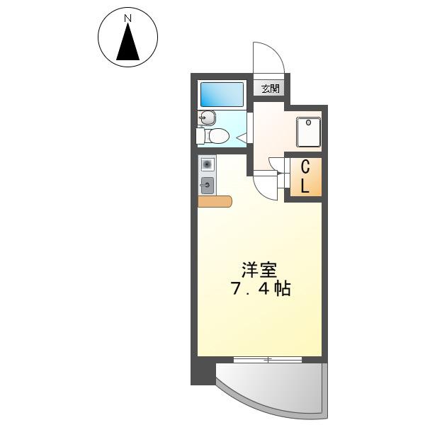 シャタック清水(ワンルーム/3階)の間取り写真