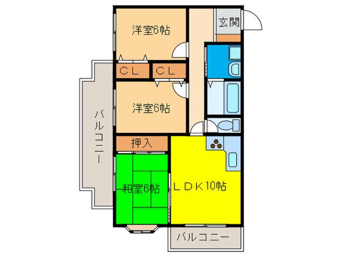 フローレスタ(3LDK/3階)の間取り写真