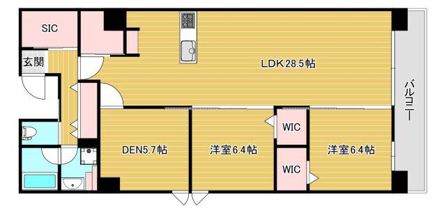 GLAM STELLA松屋町(1SLDK/8階)の間取り写真