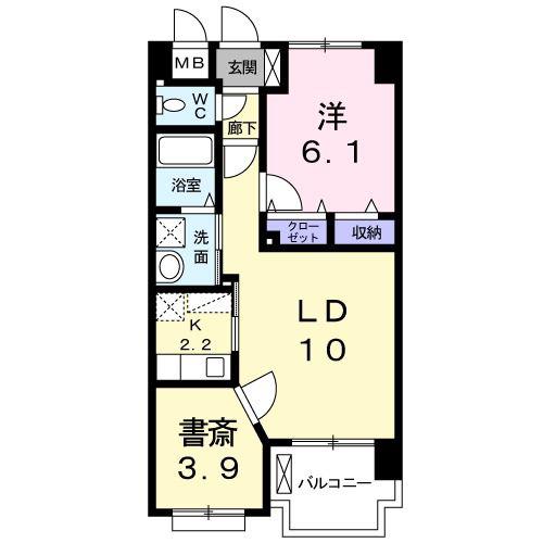 グランデスカイ空港南(1SLDK/3階)の間取り写真