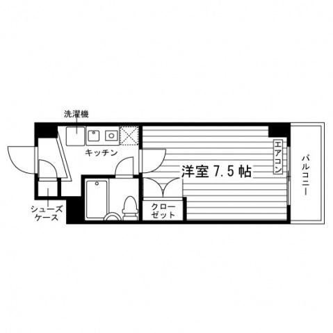 KS-SECOND(ワンルーム/4階)の間取り写真