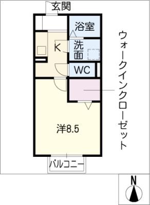 オリーブガーデン(1K/1階)の間取り写真