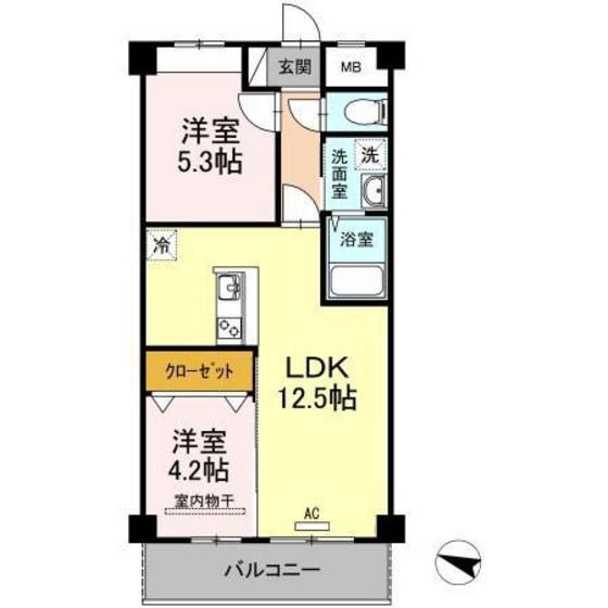 OTO寺家駅前(2LDK/3階)の間取り写真