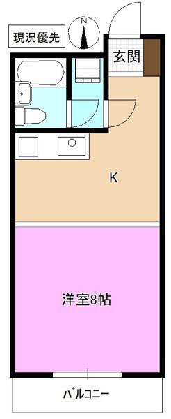 クーフナガノ(ワンルーム/2階)の間取り写真