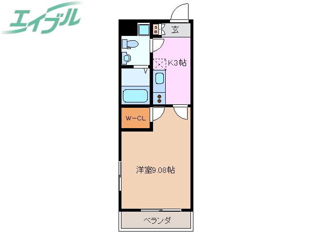 GRAN DUKE四日市(1K/6階)の間取り写真