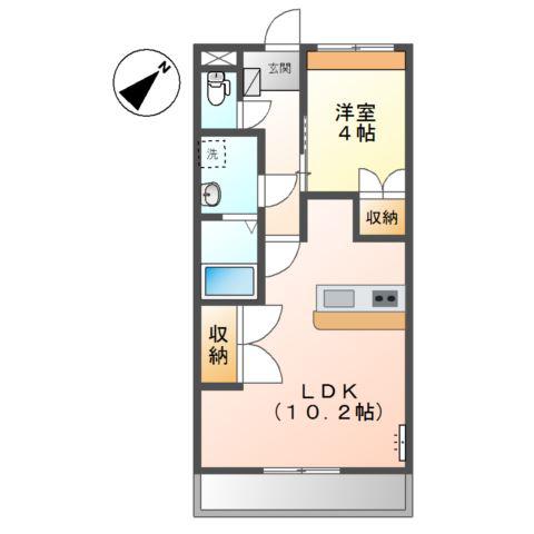 シャーレ大喜(1LDK/1階)の間取り写真