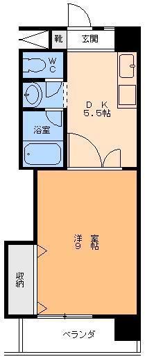 シティーハイツチェリー(1DK/5階)の間取り写真