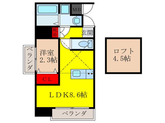 ONLYONE池田(1LDK/8階)の間取り写真