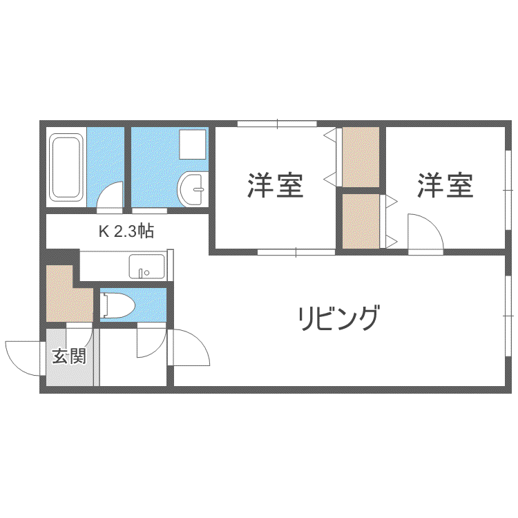 CASSINA N21(2LDK/4階)の間取り写真