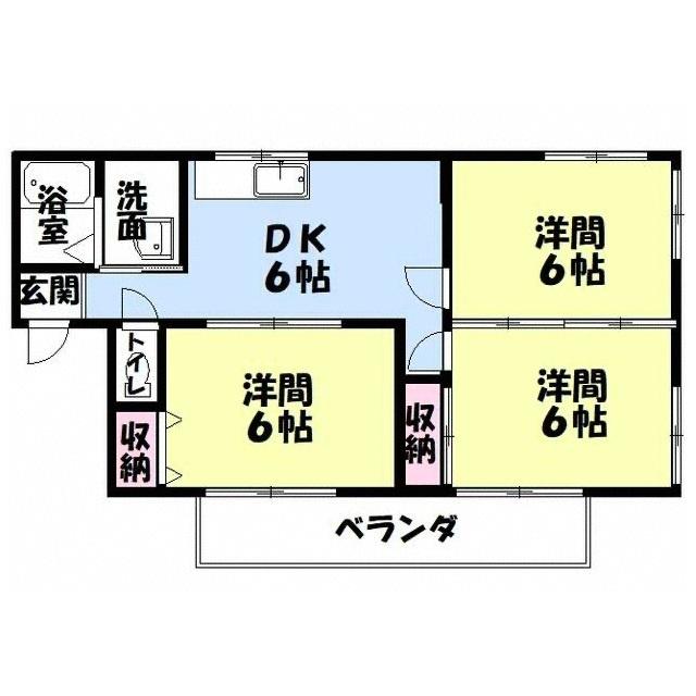 コーポ・フジサンフレッチェ(3DK/3階)の間取り写真