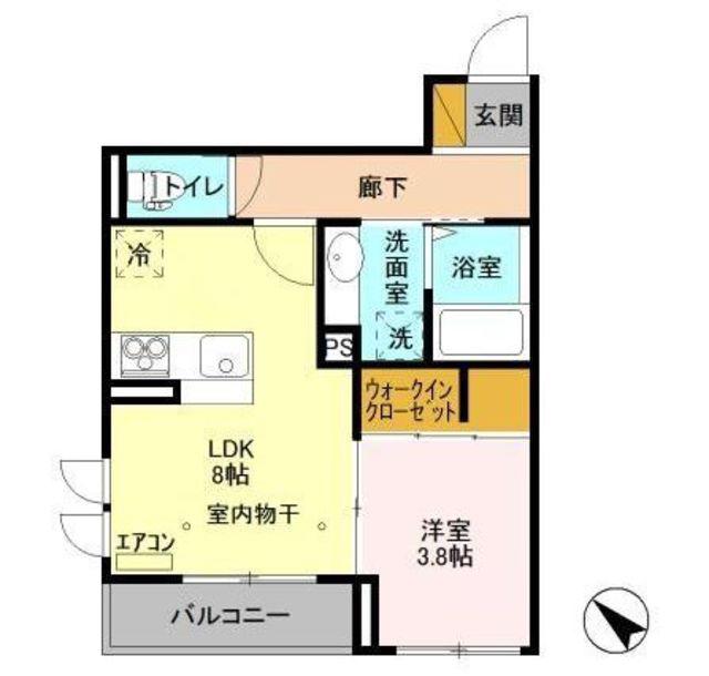 ウィン行徳(1LDK/3階)の間取り写真