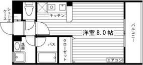 ミルディエス川内大工町(1K/3階)の間取り写真
