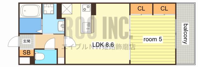 MISTRAL龍野町(1LDK/1階)の間取り写真