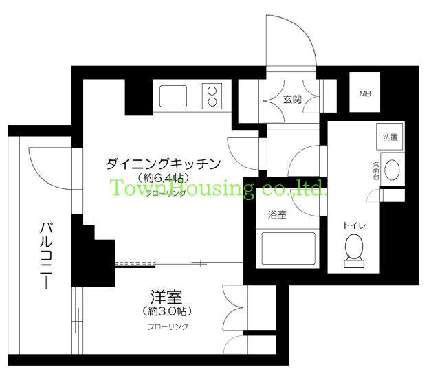 TAS田園調布レジデンス(1DK/3階)の間取り写真