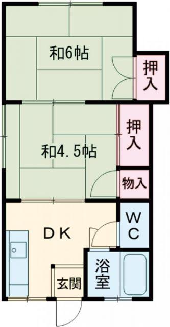 松崎コーポ I(2DK/1階)の間取り写真