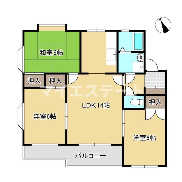 ラ・フォーレ21(3LDK/1階)の間取り写真
