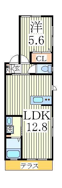 サンライズ天王台(1LDK/1階)の間取り写真